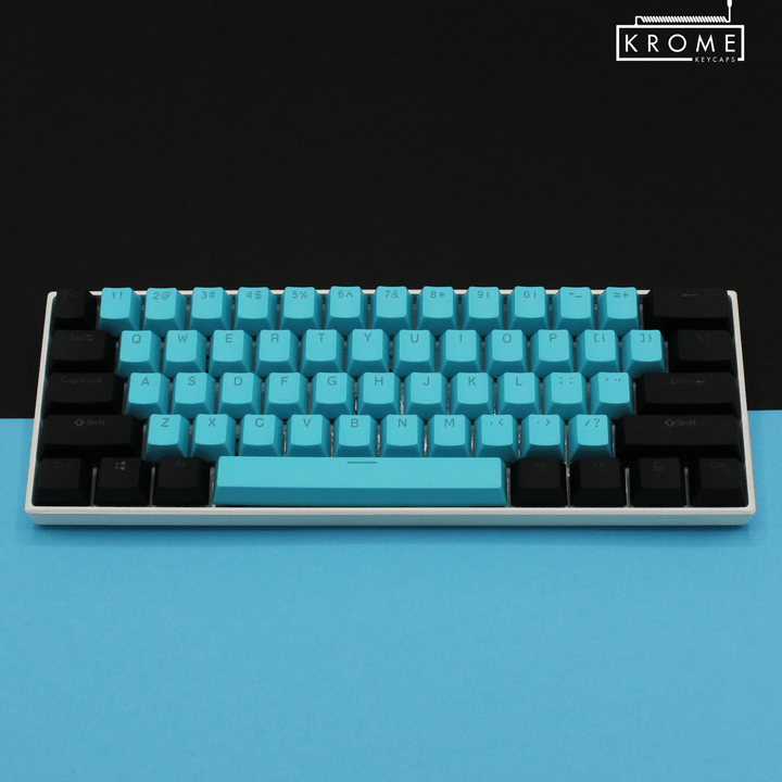 ISO/ANSI - Standard Black & Blue PBT Keycaps - kromekeycaps