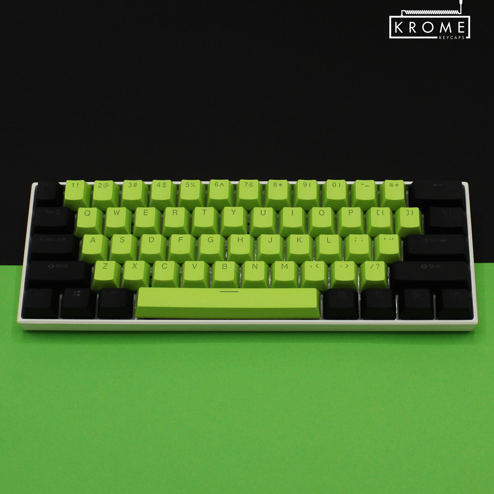 ISO/ANSI - Standard Black & Green PBT Keycaps – Krome Keycaps LTD