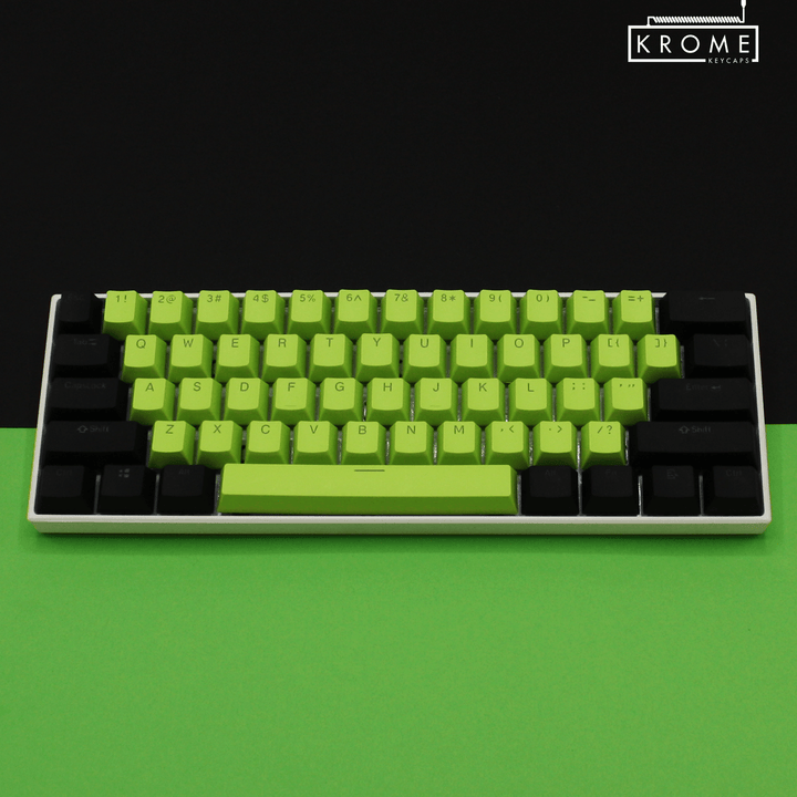 ISO/ANSI - Standard Black & Green PBT Keycaps - kromekeycaps