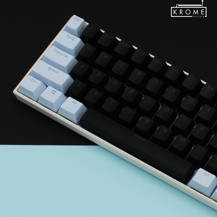 ISO/ANSI - Standard Black & Light Blue PBT Keycaps Krome Keycaps LTD Multicolour