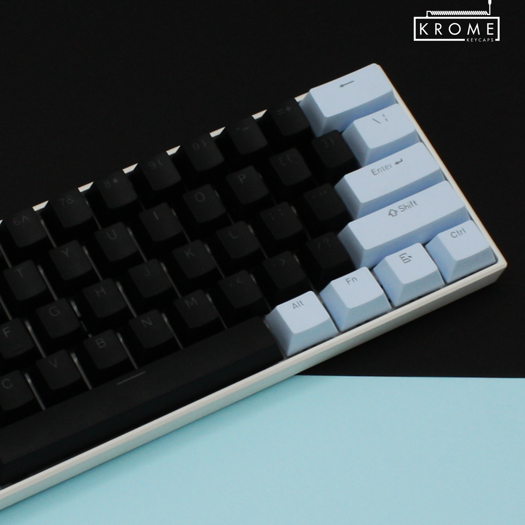 ISO/ANSI - Standard Black & Light Blue PBT Keycaps Krome Keycaps LTD Multicolour