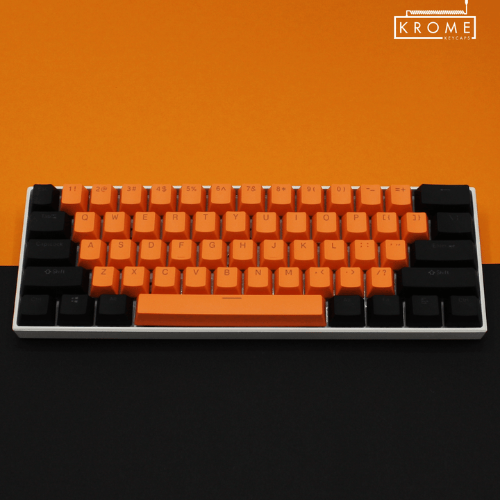 ISO/ANSI - Standard Black & Orange PBT Keycaps - kromekeycaps