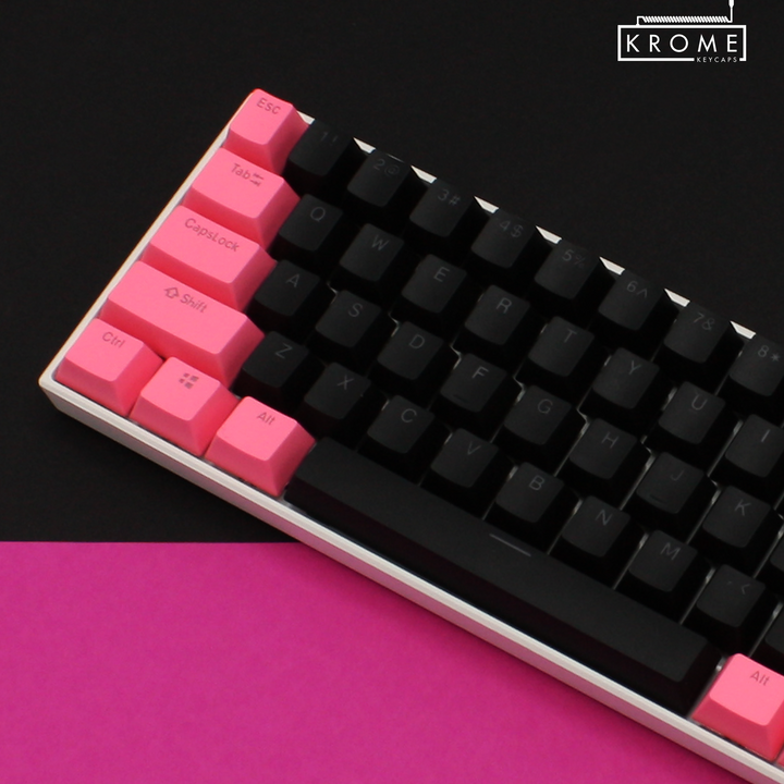 ISO/ANSI - Standard Black & Pink PBT Keycaps Krome Keycaps LTD Multicolour
