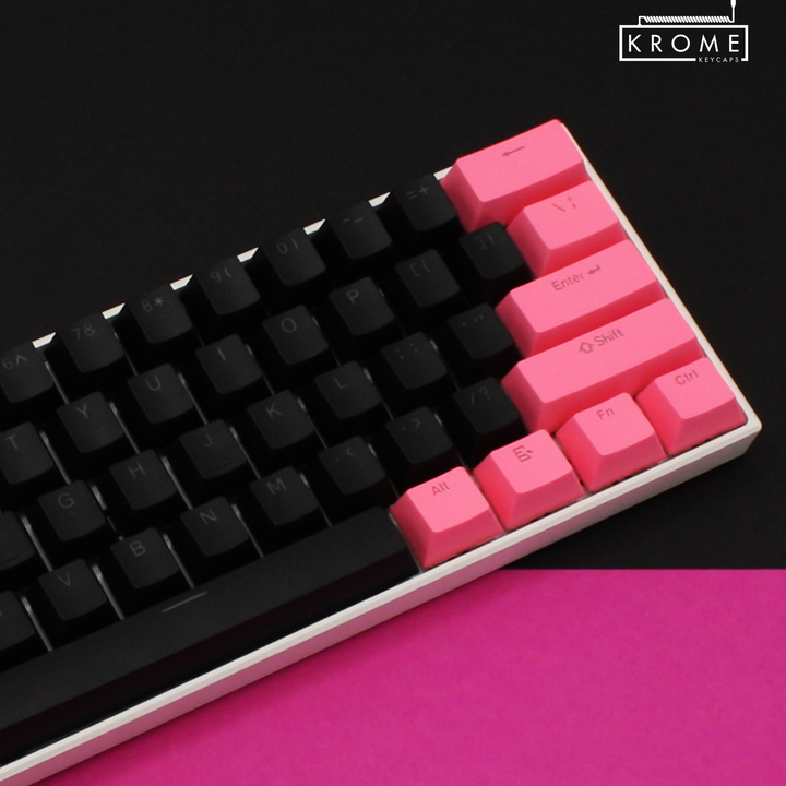 ISO/ANSI - Standard Black & Pink PBT Keycaps Krome Keycaps LTD Multicolour
