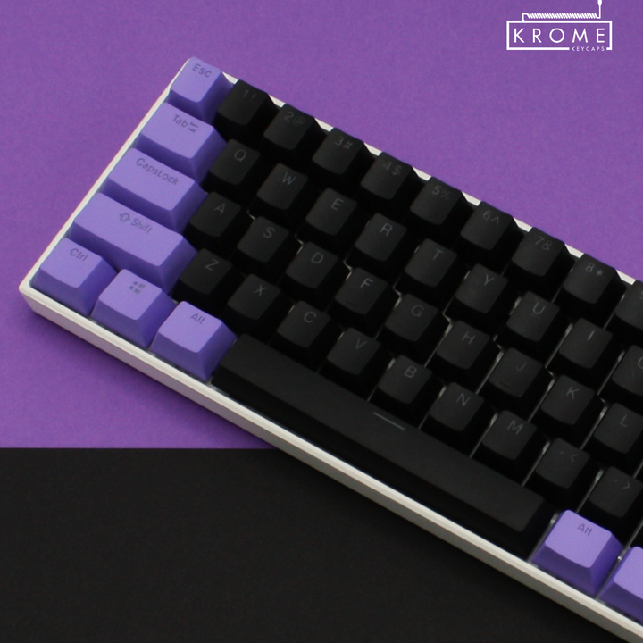 ISO/ANSI - Standard Black & Purple PBT Keycaps Krome Keycaps LTD Multicolour