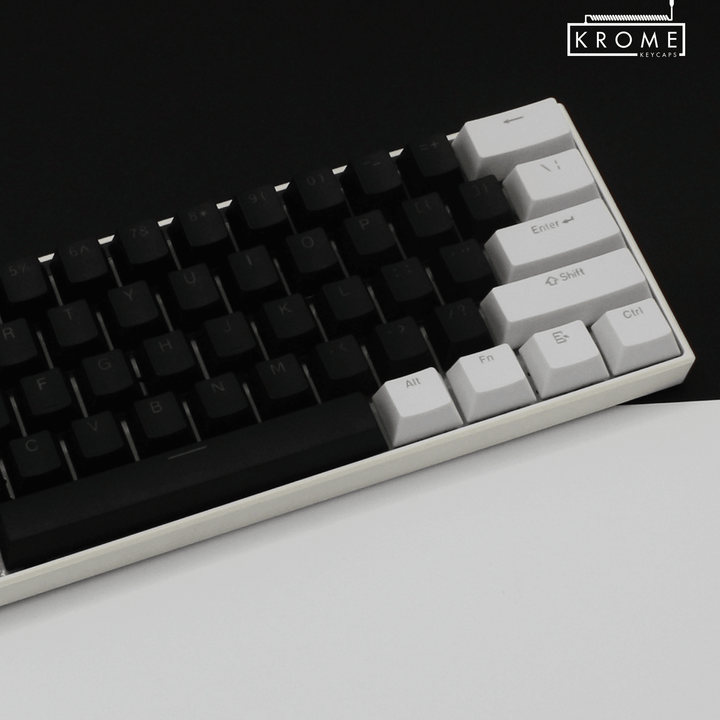 ISO/ANSI - Standard White & Black PBT Keycaps Krome Keycaps LTD Multicolour