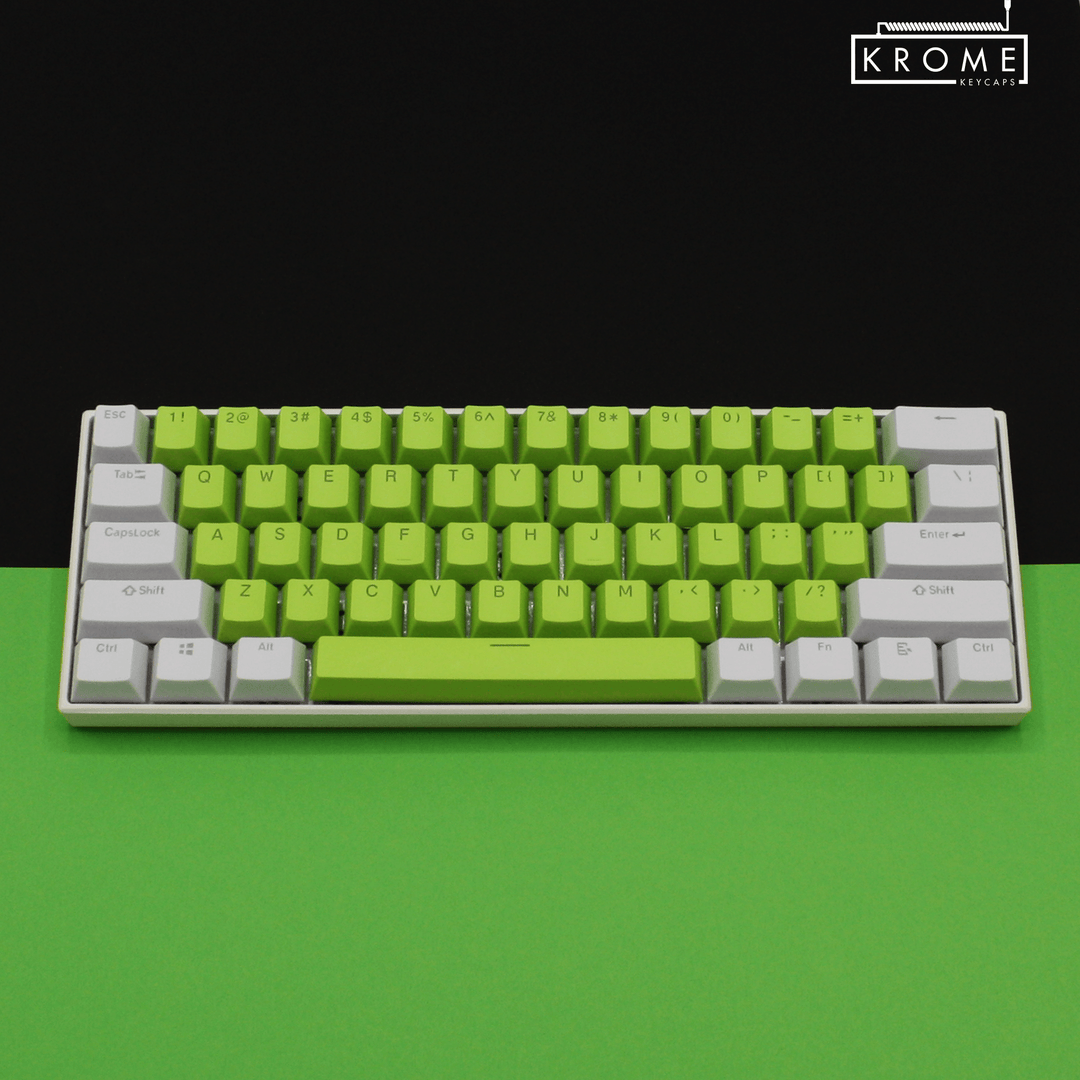 ISO/ANSI - Standard White & Green PBT Keycaps Krome Keycaps LTD Multicolour