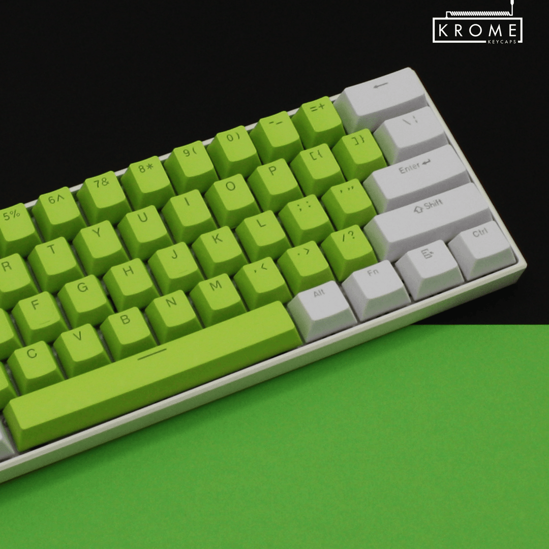 ISO/ANSI - Standard White & Green PBT Keycaps Krome Keycaps LTD Multicolour