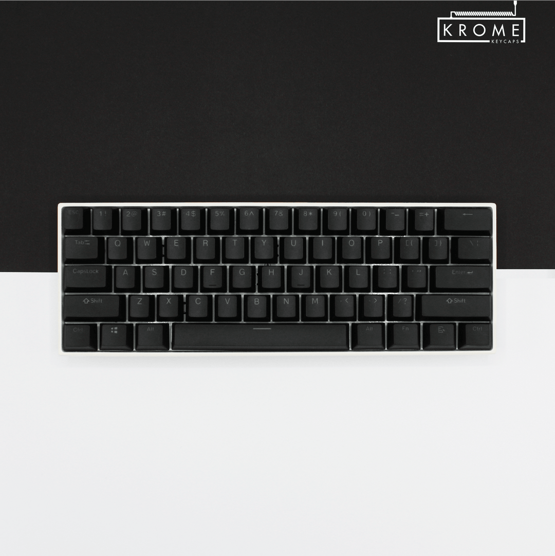 ISO/ANSI - Standard Black PBT Keycaps - kromekeycaps