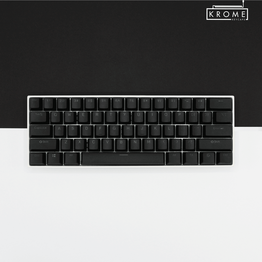 ISO/ANSI - Danger Zone V2 - Black / Orange / Yellow PBT Keycaps Krome Keycaps LTD half, Multicolour