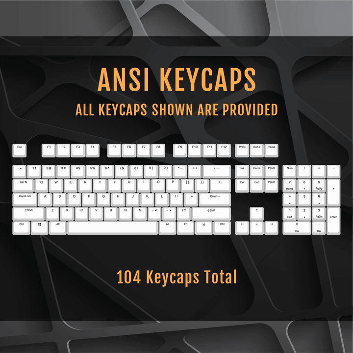 ISO/ANSI - Standard Black PBT Keycaps - kromekeycaps