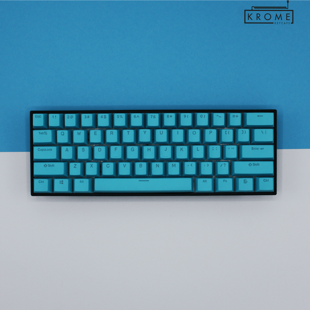 ISO/ANSI - Standard Blue PBT Keycaps - kromekeycaps