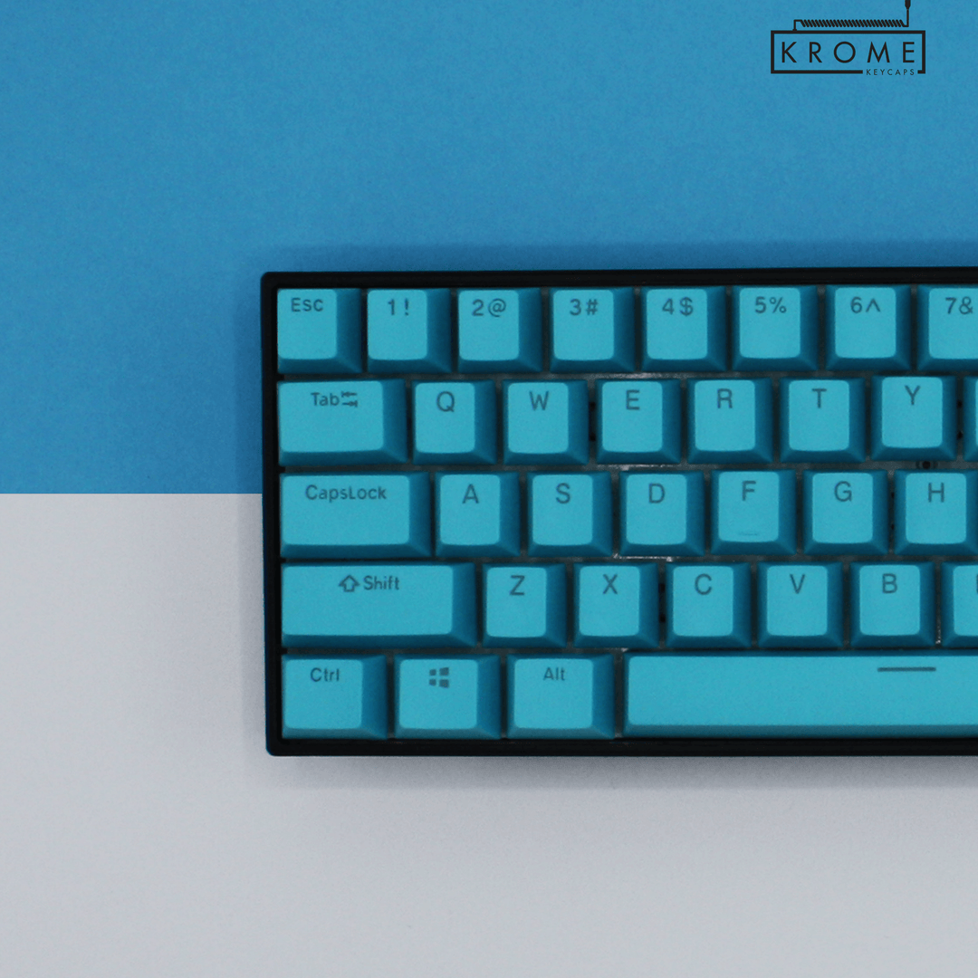 ISO/ANSI - Standard Blue PBT Keycaps - kromekeycaps