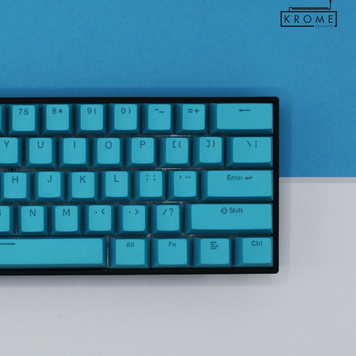 ISO/ANSI - Standard Blue PBT Keycaps - kromekeycaps