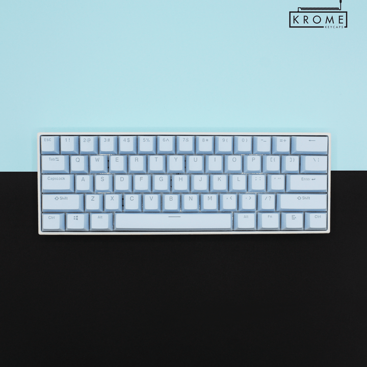 ISO/ANSI - Standard Light Blue PBT Keycaps - kromekeycaps