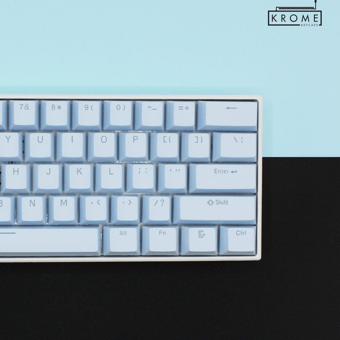 ISO/ANSI - Standard Light Blue PBT Keycaps - kromekeycaps