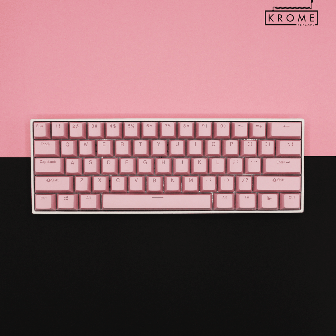 ISO/ANSI - Enter Japan V1 - White / Pink / Purple PBT Keycaps Krome Keycaps LTD half, Multicolour