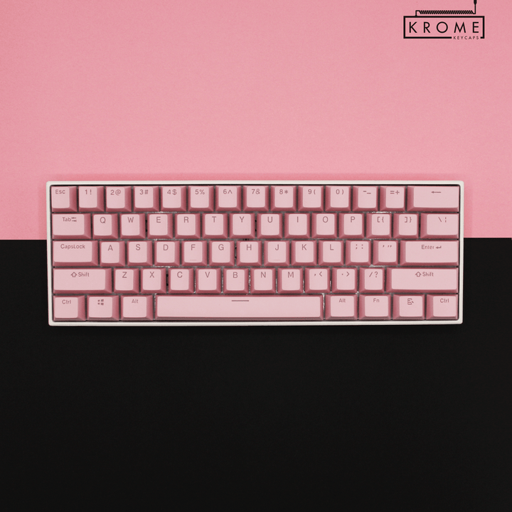 ISO/ANSI - Enter Japan V1 - White / Pink / Purple PBT Keycaps Krome Keycaps LTD half, Multicolour