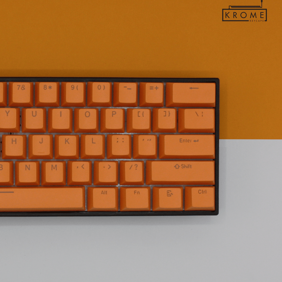 ISO/ANSI - Standard Orange PBT Keycaps - kromekeycaps