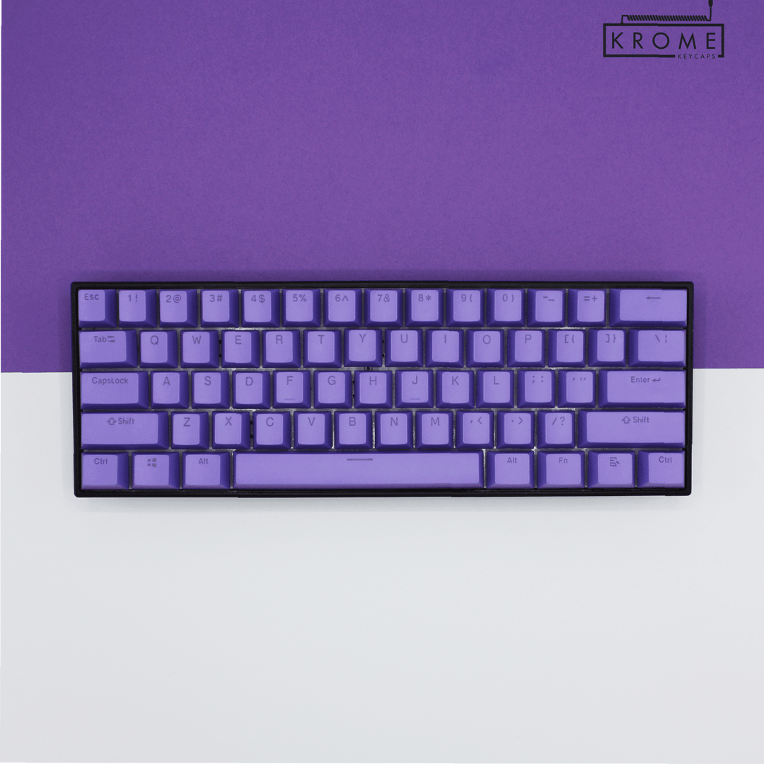 ISO/ANSI - Enter Japan V1 - White / Pink / Purple PBT Keycaps Krome Keycaps LTD half, Multicolour