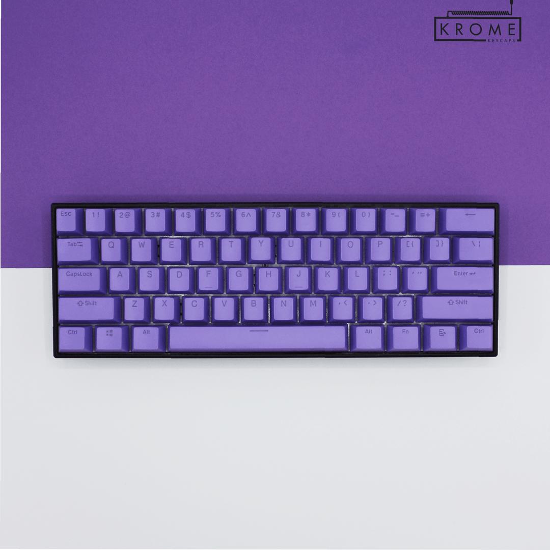 ISO/ANSI - Enter Japan V1 - White / Pink / Purple PBT Keycaps - kromekeycaps