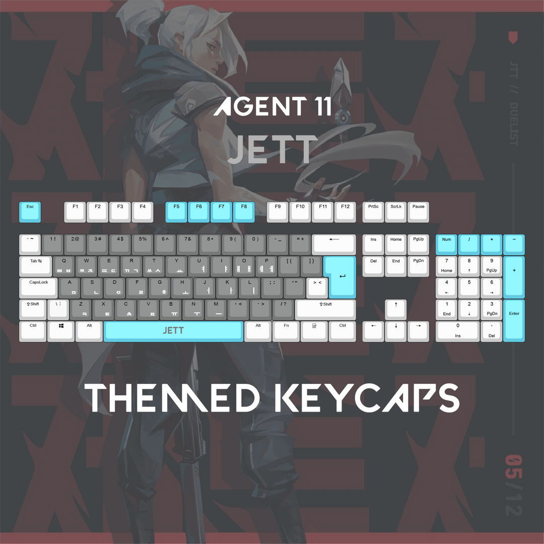 ISO/ANSI - Jett Valorant Themed PBT Keycaps - kromekeycaps