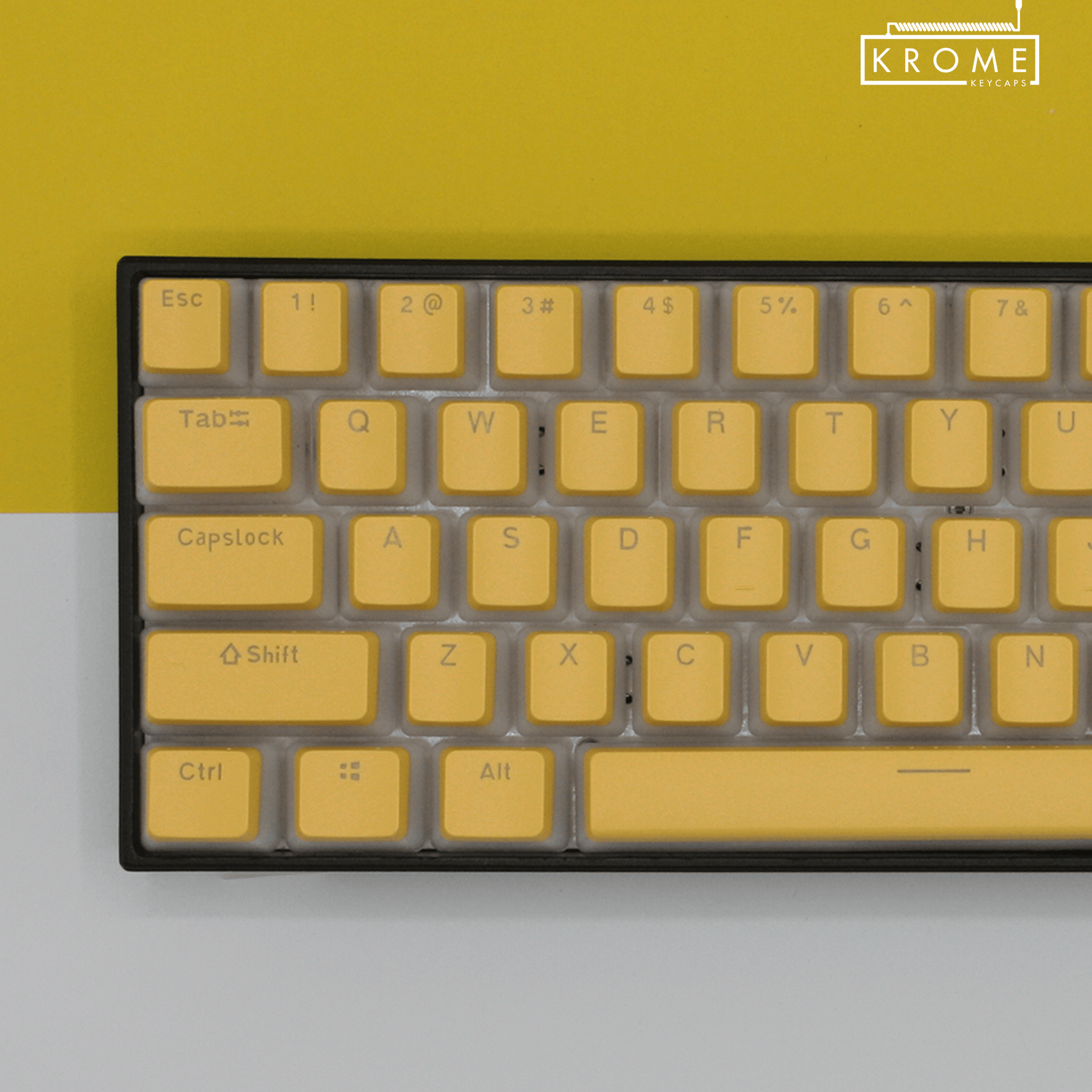 Light Yellow Backlit PBT Pudding Keycaps – Krome Keycaps LTD