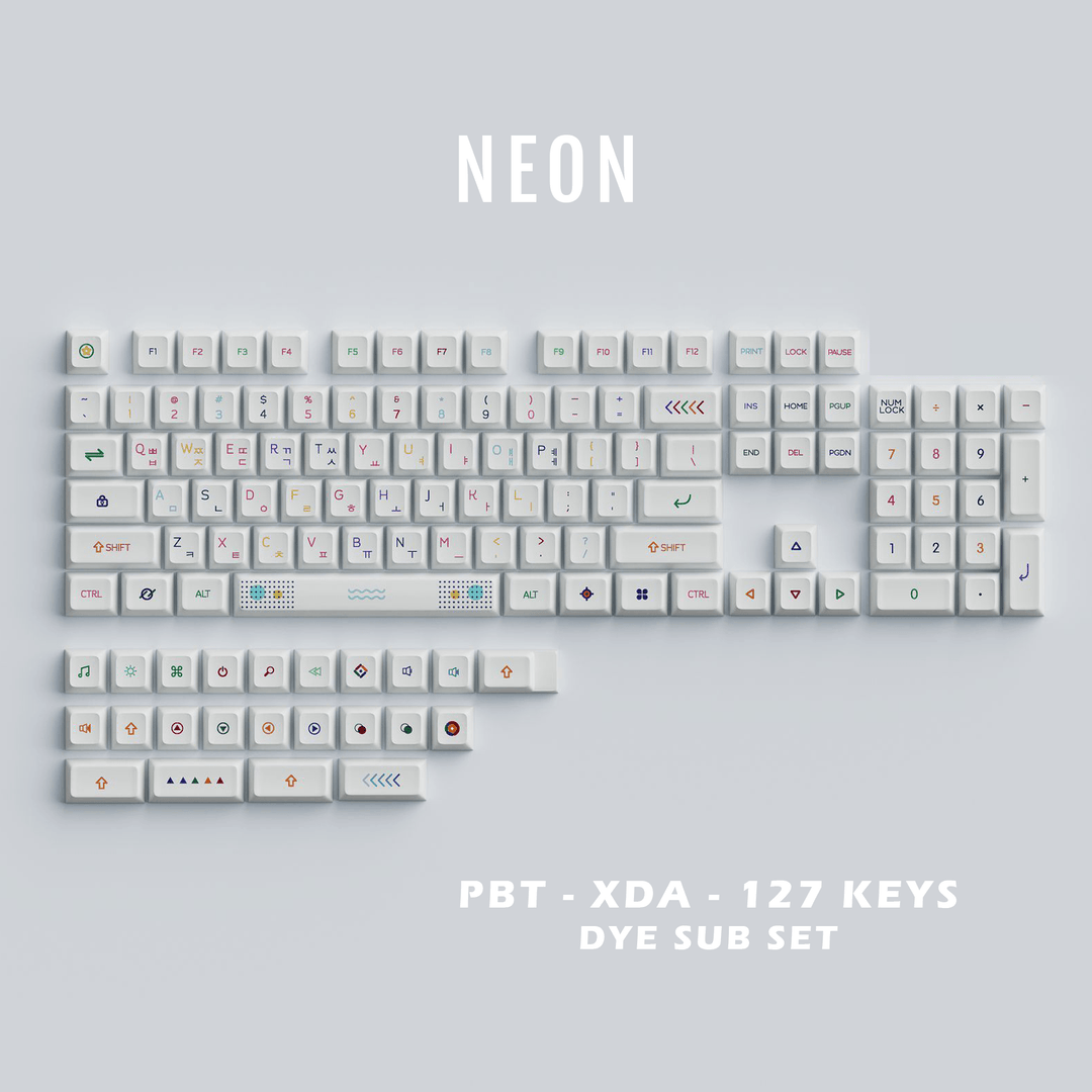 Neon - XDA - 127 Keycaps - kromekeycaps