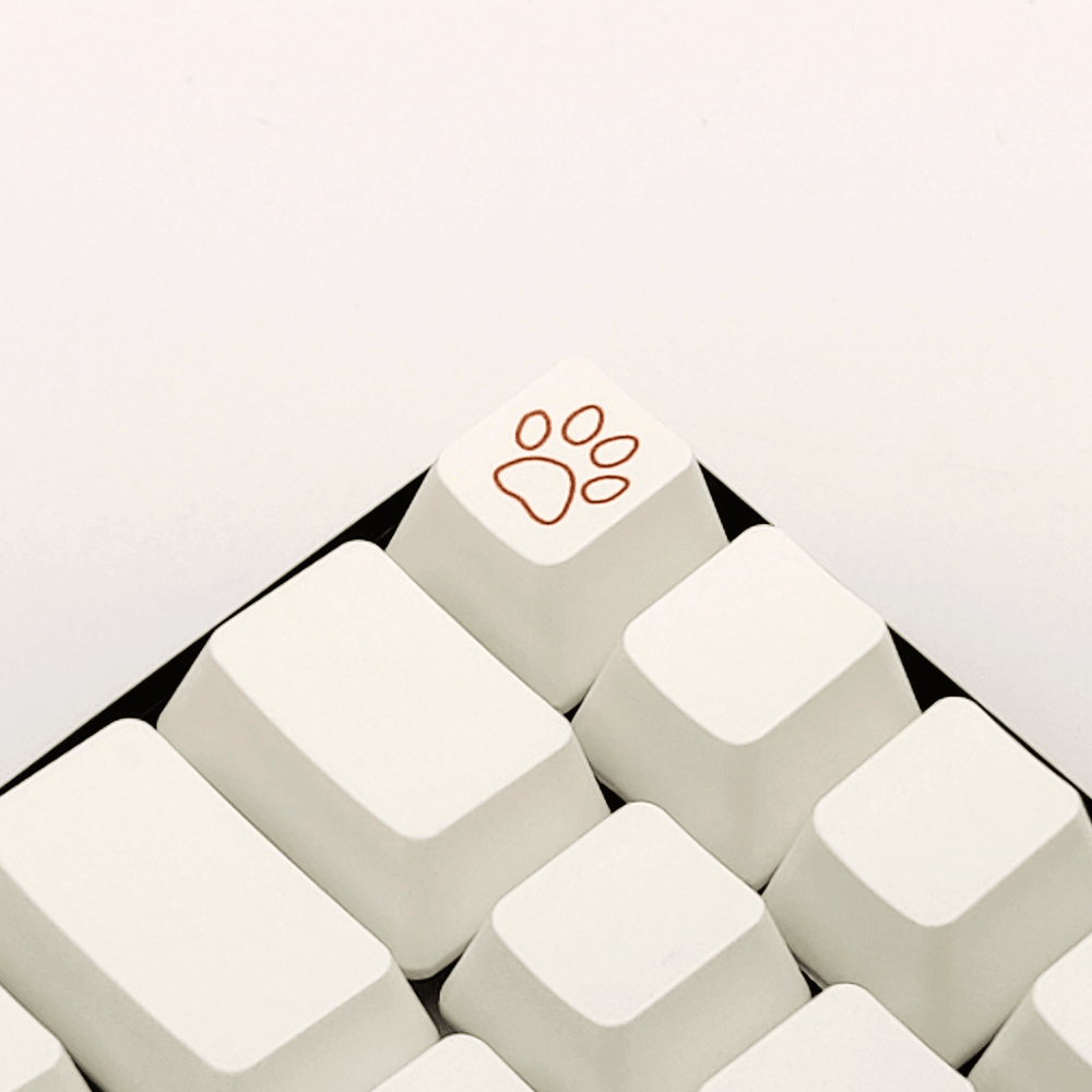 Orange Pawprint Custom Keycap - kromekeycaps