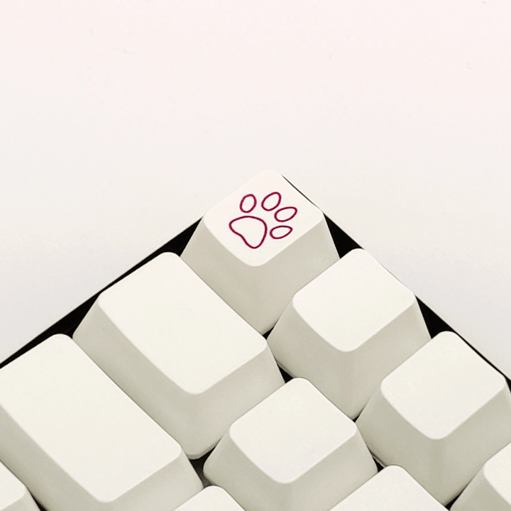 Pink Pawprint Custom Keycap - kromekeycaps