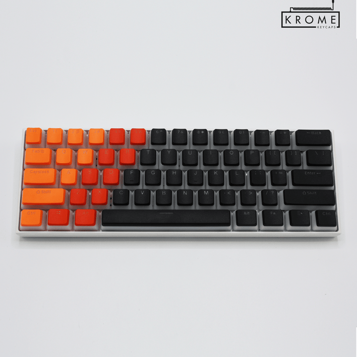 ISO/ANSI - Triocolourway - Orange / Blood Orange / Black - Pudding PBT Keycaps Krome Keycaps LTD Pudding Multi