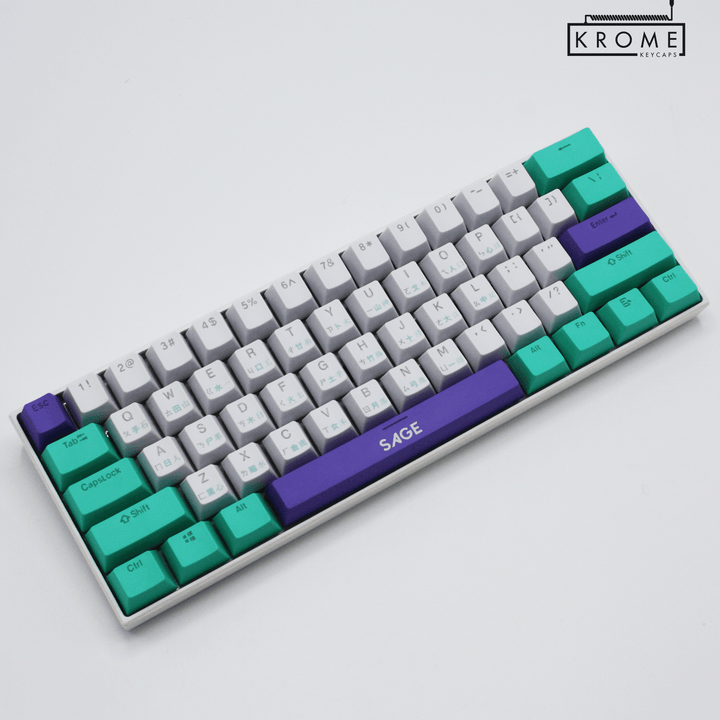 ISO/ANSI - Sage Valorant Themed PBT Keycaps - kromekeycaps