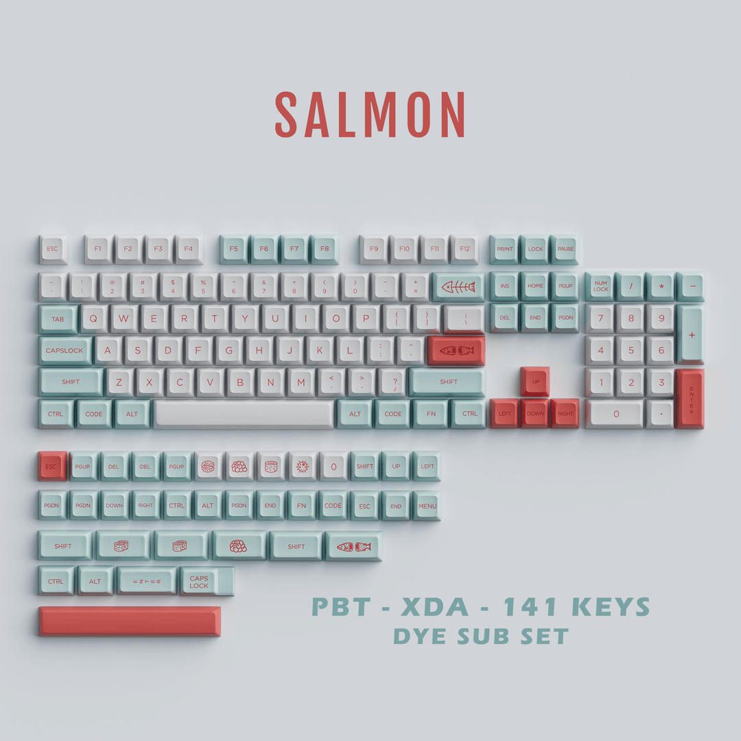Salmon - XDA - 141 Keycaps - kromekeycaps