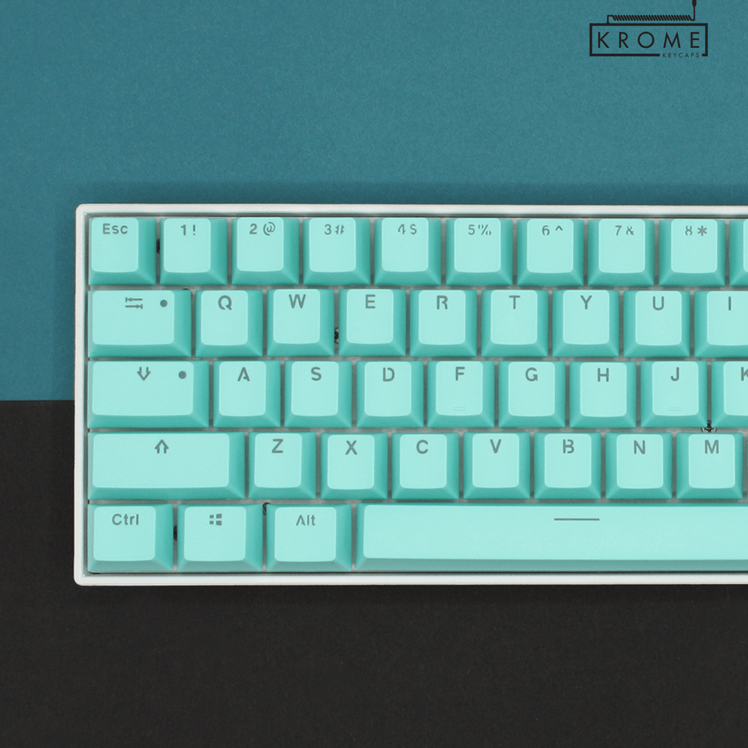 ISO/ANSI - 65/75% - Cyan PBT Keycaps - kromekeycaps