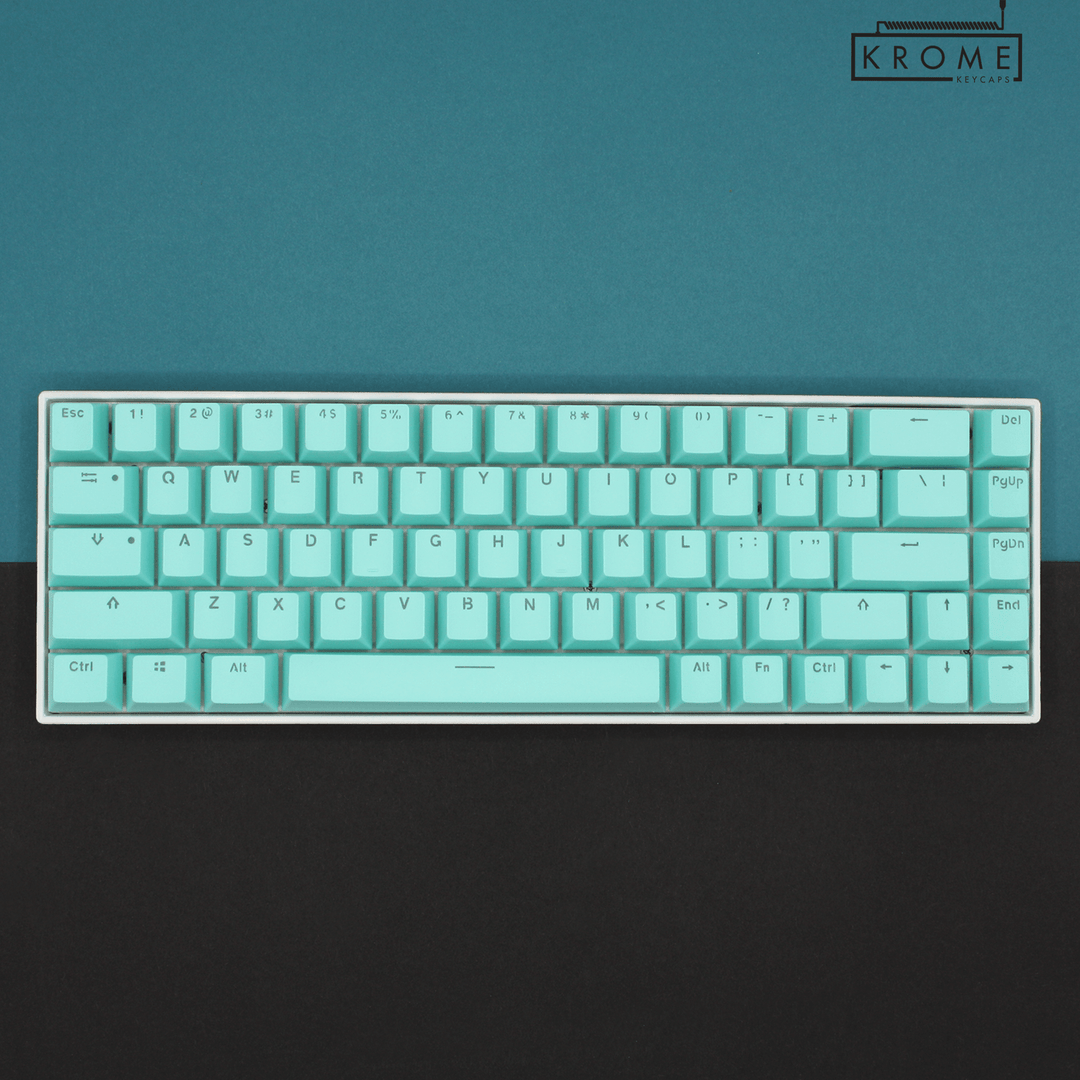 Cyan Backlit PBT Keycaps – 65/75% Krome Keycaps LTD Single Colour, USA